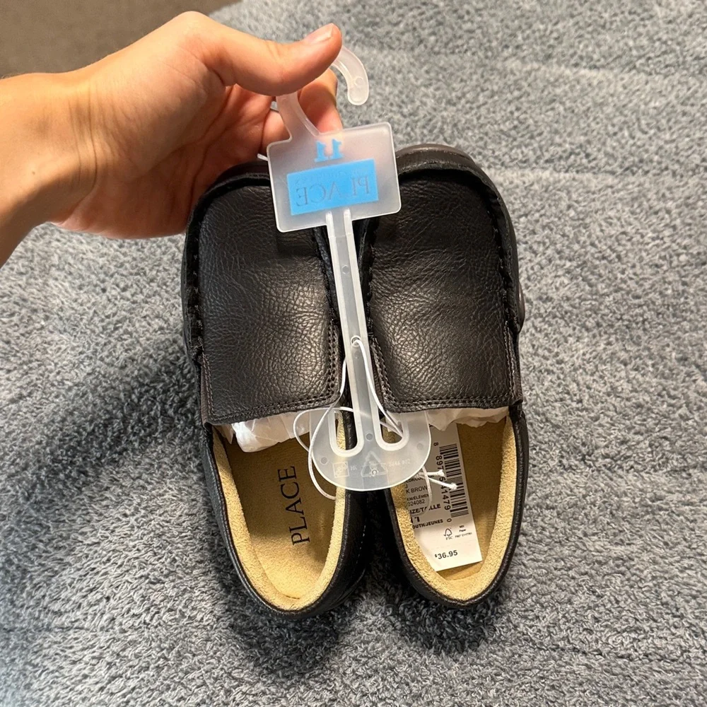 Kids dark brown Leather Loafers
